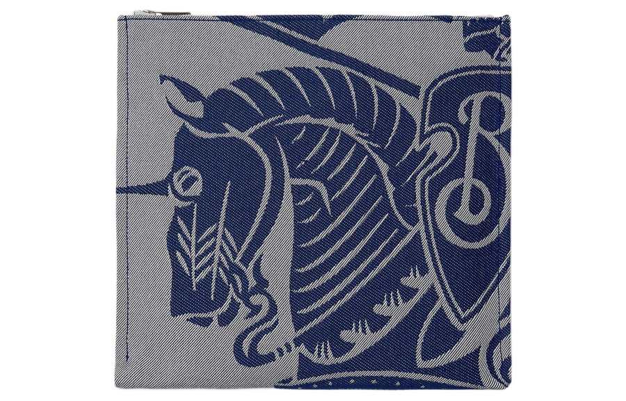 Burberry Cotton With Polyester Clutch Men's Knight Blue