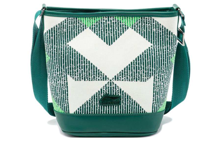 Li-Ning Li Ning Sports Life Collection Polyester Sports Bag, Shoulder Bag, Crossbody Bag Unisex Green White Multicolor