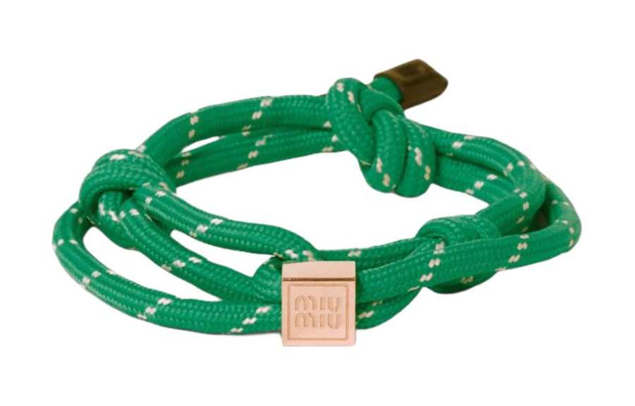 MIU MIU MIU MIU Logo Engraved Rope Bracelet