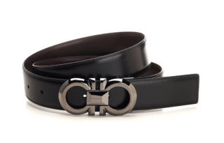 FERRAGAMO Leather Belts Men's Black
