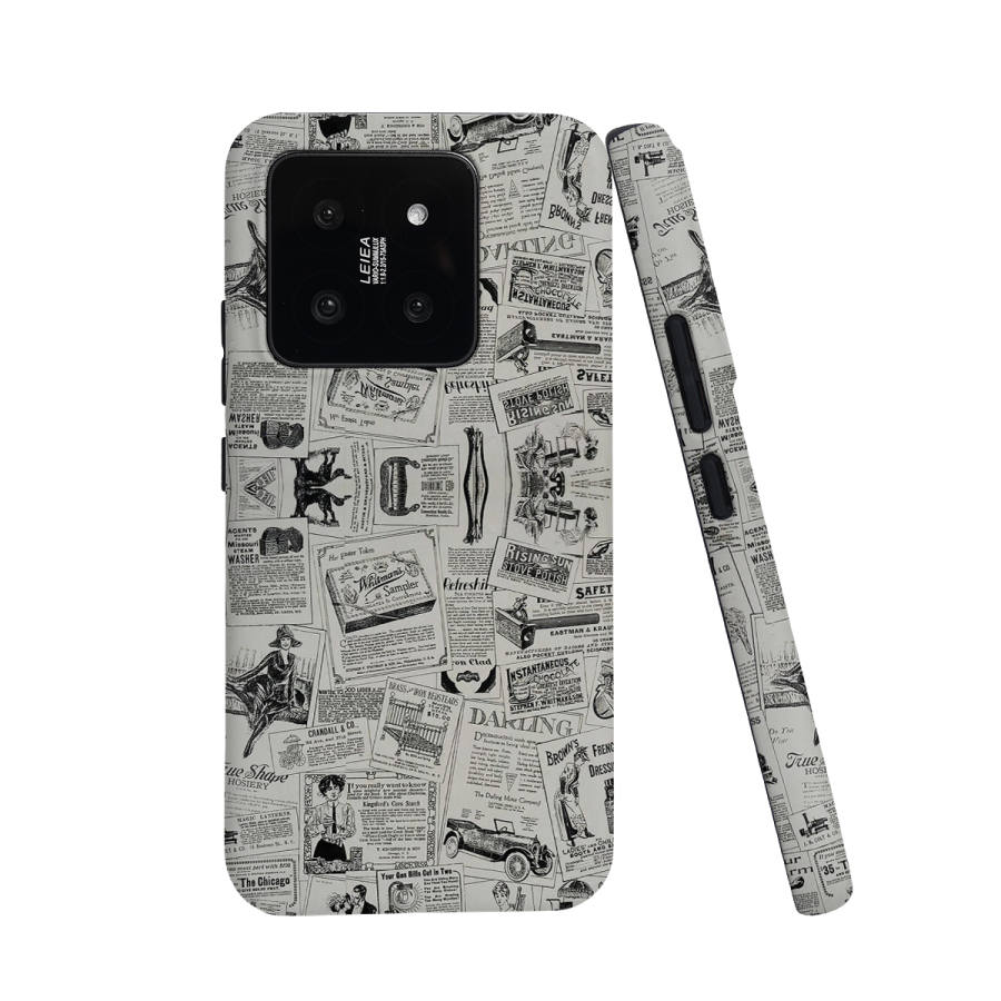 Keshami PC Material Fully Enclosed Impact Resistant Matte Vintage Newspaper Phone Cases