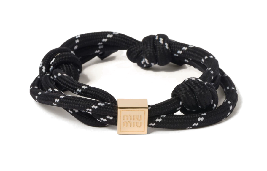 MIU MIU MIU MIU Logo Engraved Rope Bracelet