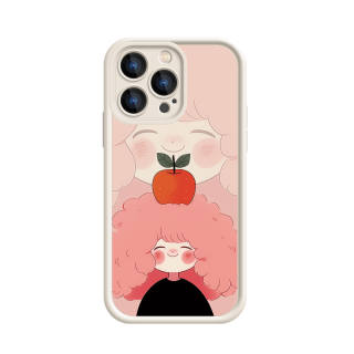 MINISO Silicone Material Liquid Soft Set Sweet Style Healing Girl Bestie Trendy Brand Phone Cases