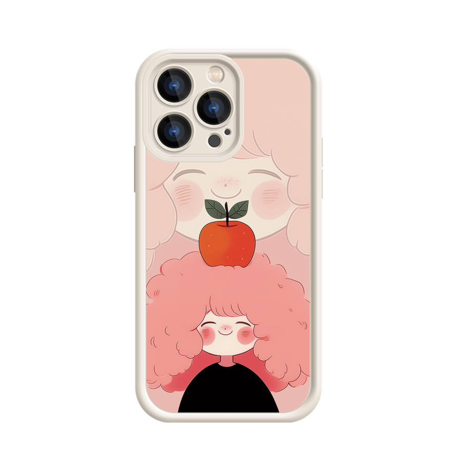 MINISO Silicone Material Liquid Soft Set Sweet Style Healing Girl Bestie Trendy Brand Phone Cases