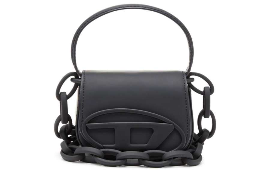 DIESEL Cow Leather Portable Crossbody Bag, Shoulder Bag Women's Black