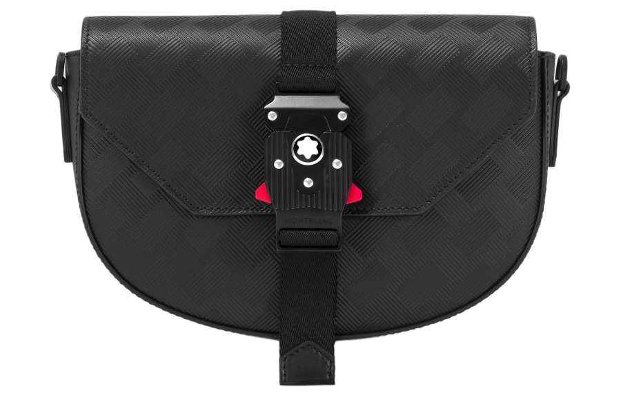 MONTBLANC Cow Leather Messenger Bag, Shoulder Bag, Crossbody Bag Men's Black
