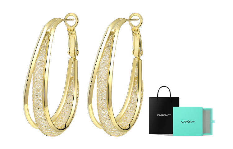 CAROMAY Alloy Earrings Women's Champagne Gold