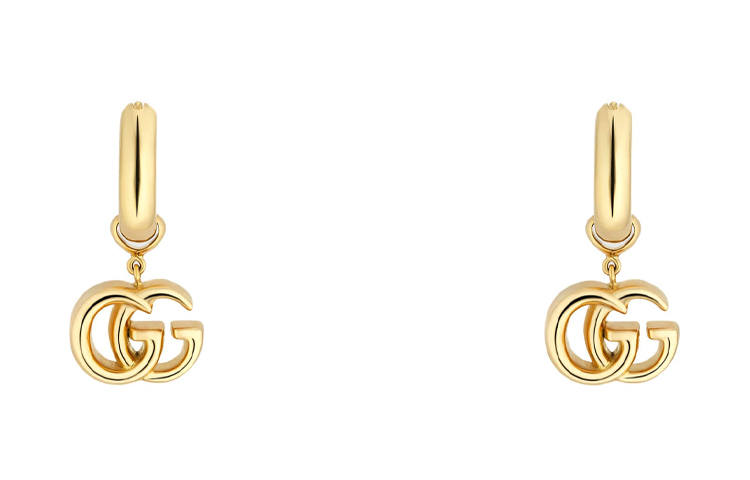 GUCCI GG Running 18K Gold Earrings Unisex Gold