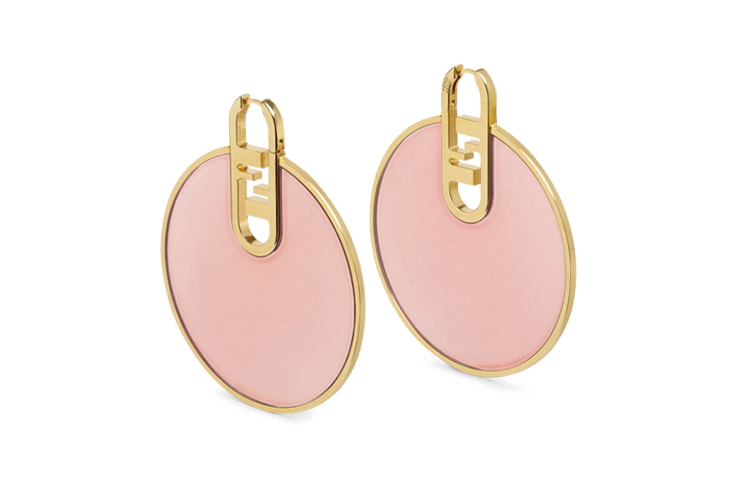 FENDI Earrings Women's Gold/Pink