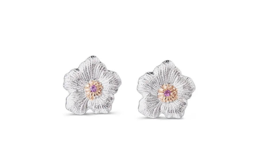 BUCCELLATI BLOSSOMS 925 Sterling Silver Alloy Earrings Women's Silver/Pink
