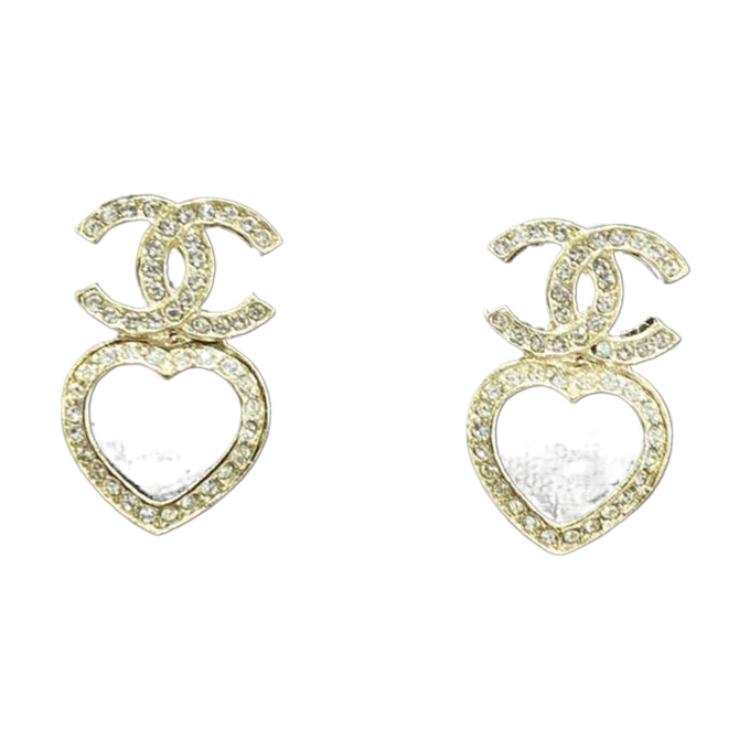 CHANEL Chanel 2023 Cc logo heart-shaped earrings