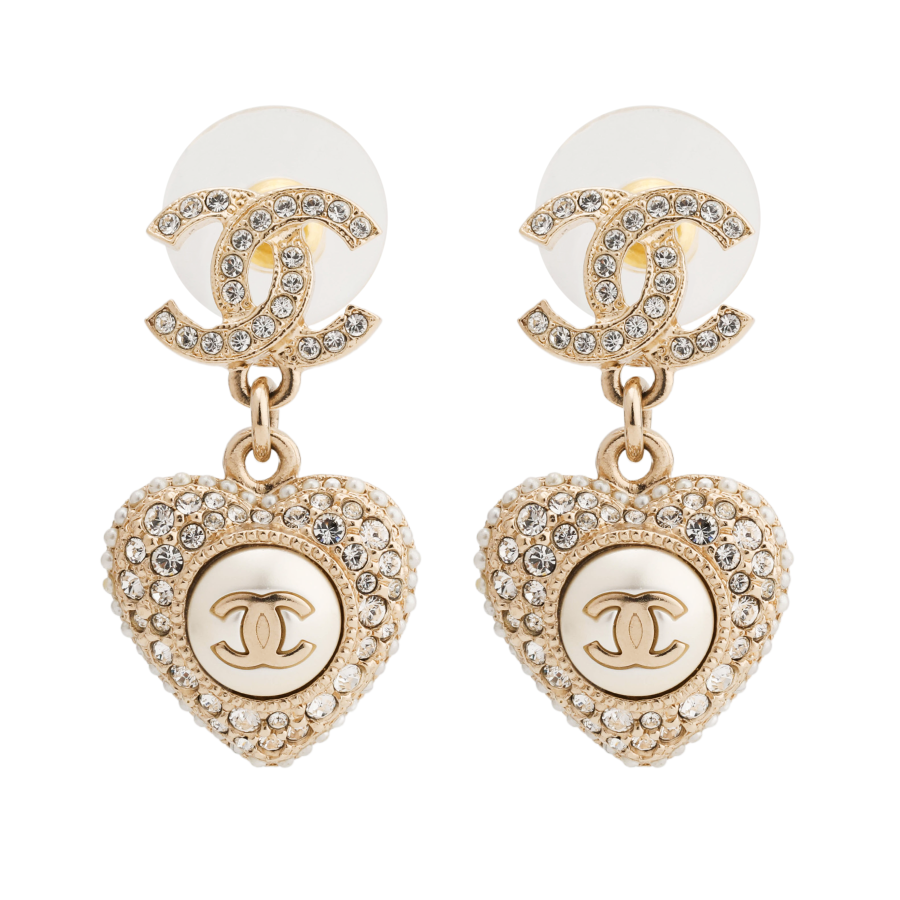 CHANEL Metal, Rhinestone Earrings Women's