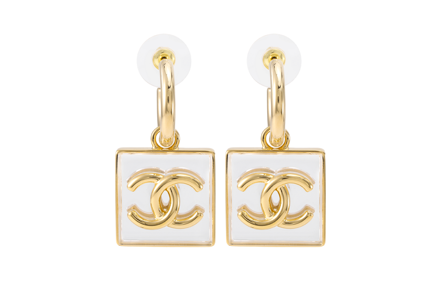 CHANEL Chanel 1986-1988 square coco mark earrings