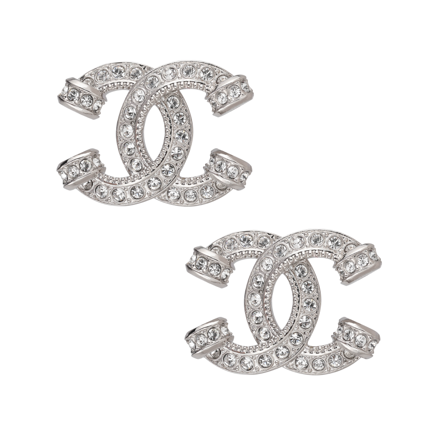 CHANEL Metal Earrings Women's Silver