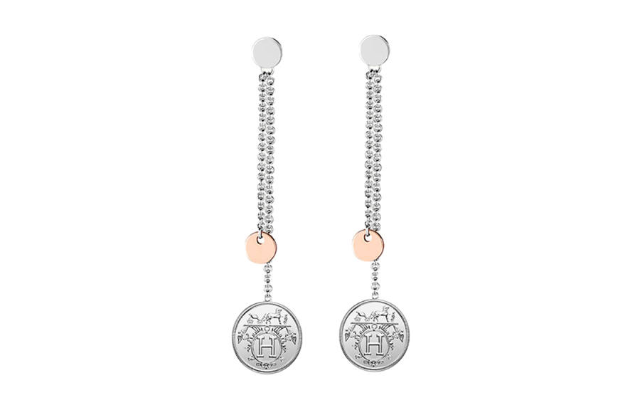 HERMES HERMES Ex Libris Earrings Women's
