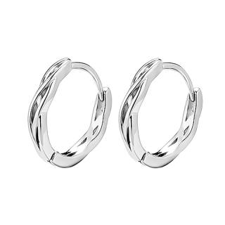 Kelanxi 925 Sterling Silver Earrings Men's Silver