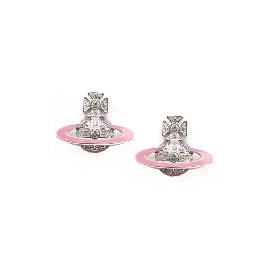 Vivienne Westwood Crystal Stud Earrings Women's Silver