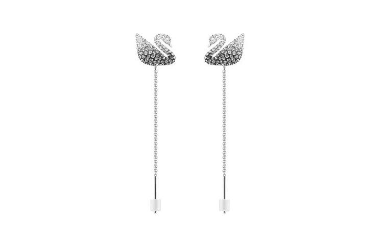 Swarovski Swan Rhodium plated Earrings Women's