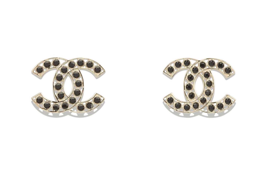 CHANEL Metal Earrings Women's Gold/Black