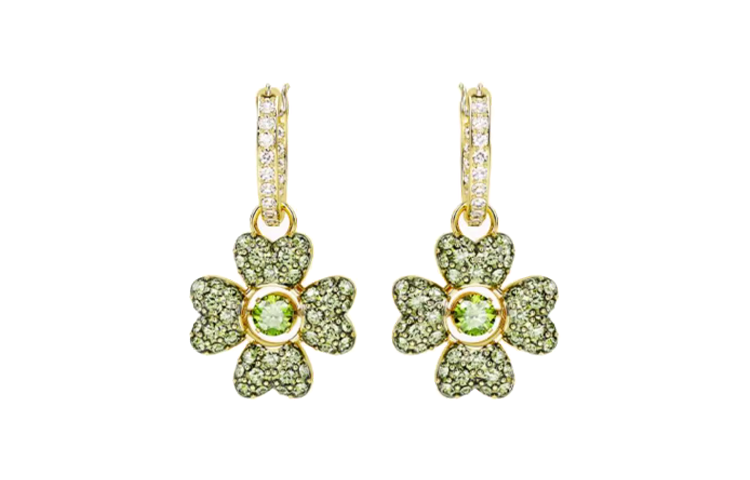 Swarovski Gold Plated Earrings Women's Green