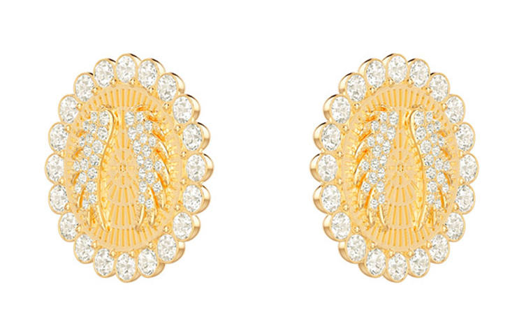 Swarovski Lucky Goddess Earrings Women's Gold Plated