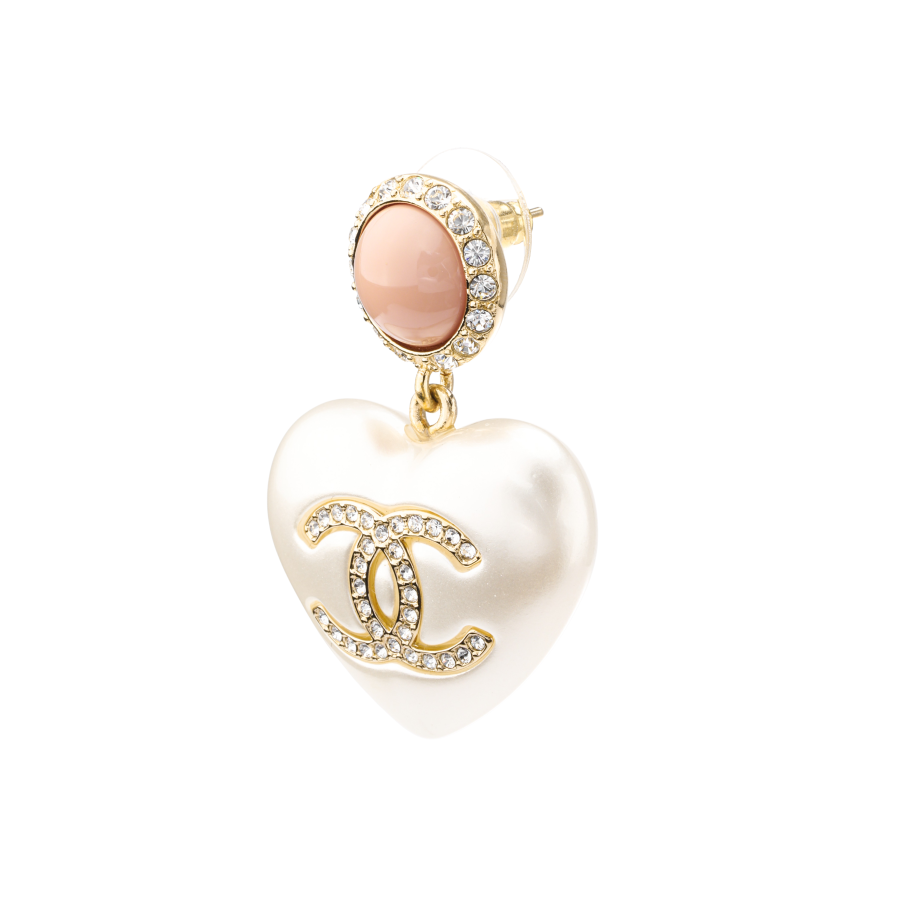 CHANEL Alloy Earrings Women's White