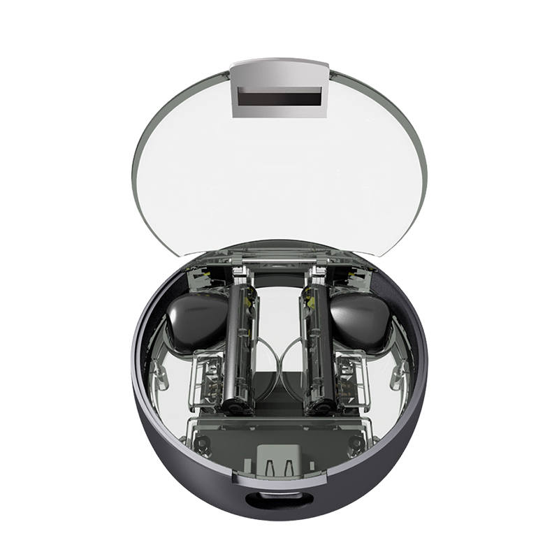 MUYKUY V300 Long Battery Life Transparent Visible Window True Wireless TWS Half In ear Bluetooth Headset