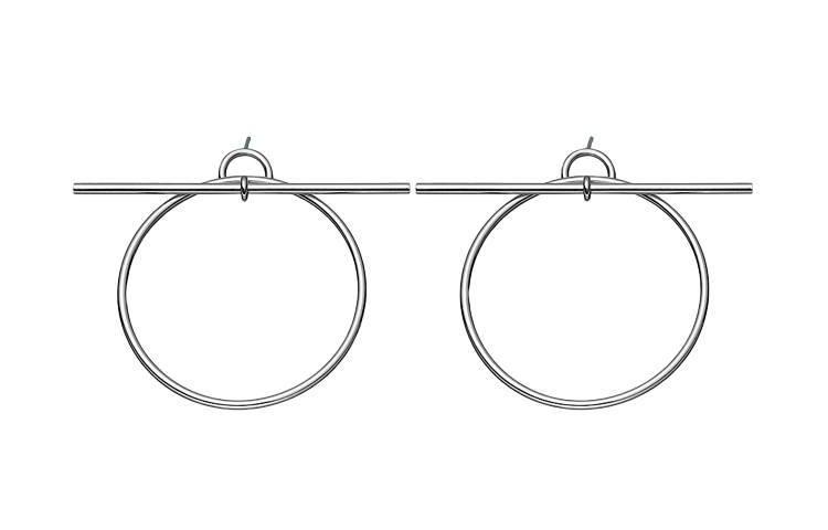HERMES HERMES Chaine D'Ancre Sterling Silver Earrings Unisex