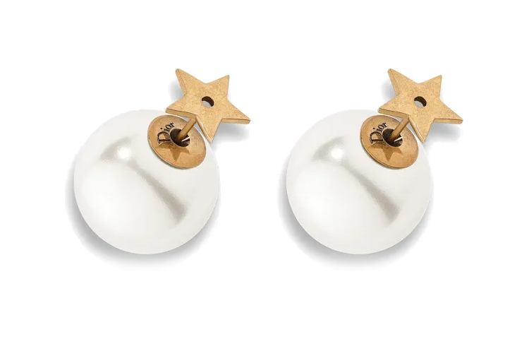DIOR DIOR Gold Plated Earrings Women's White