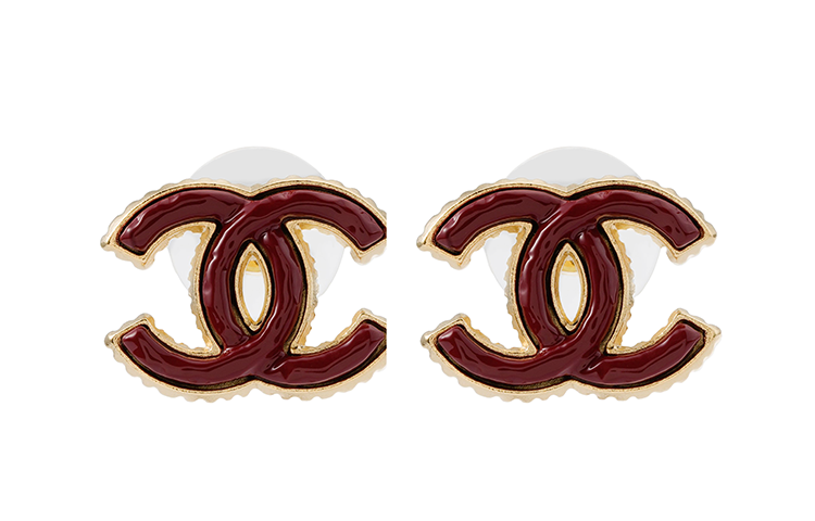 CHANEL CHANEL Earrings Women's Red