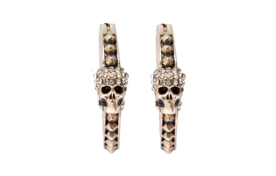 Alexander McQueen 【Previous Season】crystal-embellished Skull hoop earrings