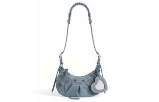 Balenciaga Le Cagole Denim Handbag, Shoulder Bag Mini Women's Blue