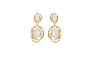 MCK 925 Sterling Silver Alloy Earrings Women's Gold