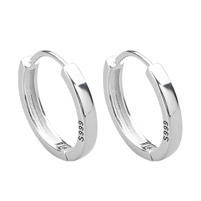 Kelanxi 999 Fine Silver Earrings Unisex Silver