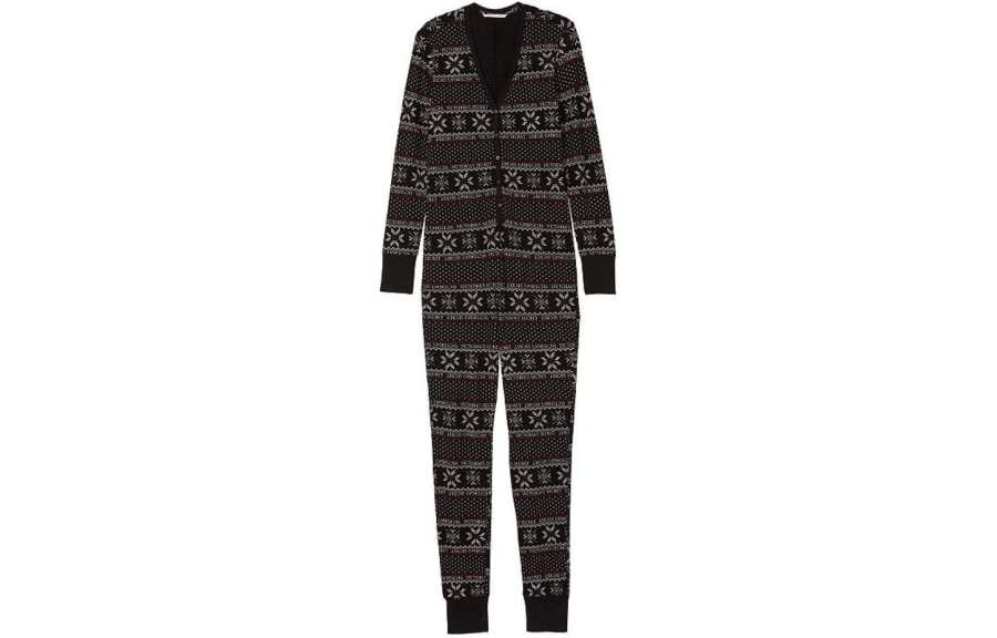 VICTORIA'S SECRET Jumpsuit Women's Black With Print
