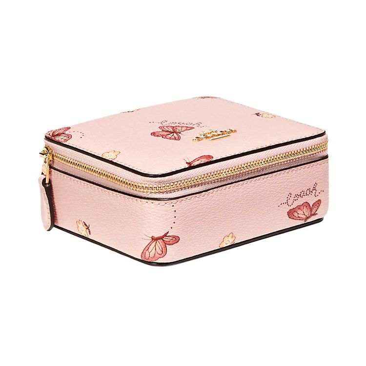 COACH Jewelry Bo Leather Makeup Bag Coin Purse Women's Pink