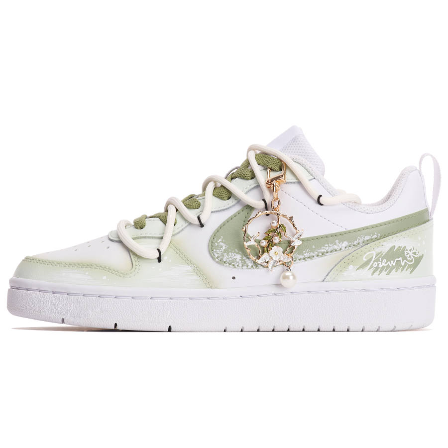 Nike Nike Court Borough Slip Resistant Cushioning Abrasion Resistant Low top Skateboard Shoes Women's Green White