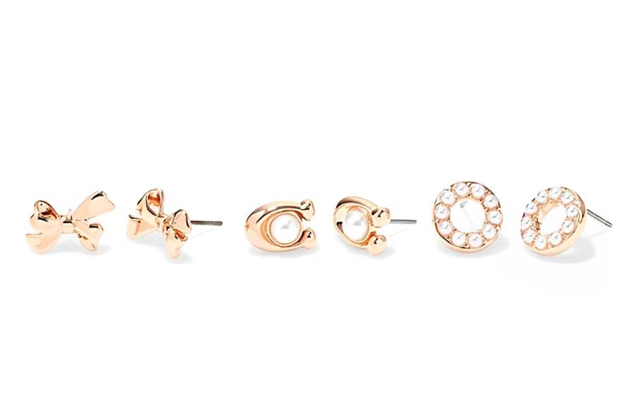 COACH Copper Earrings Women's Rose Gold