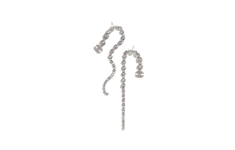 CHANEL Metal, Rhinestone Earrings Women's