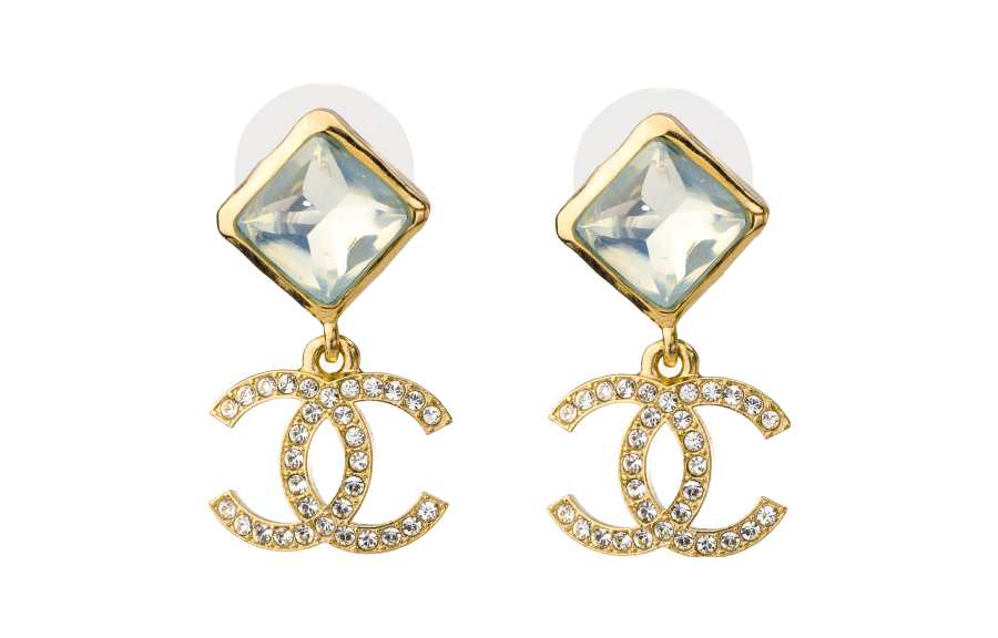CHANEL Hoop Earrings Women's Gold
