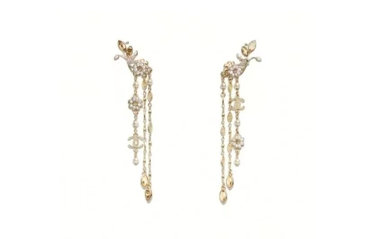 CHANEL Alloy Earrings Women's Gold