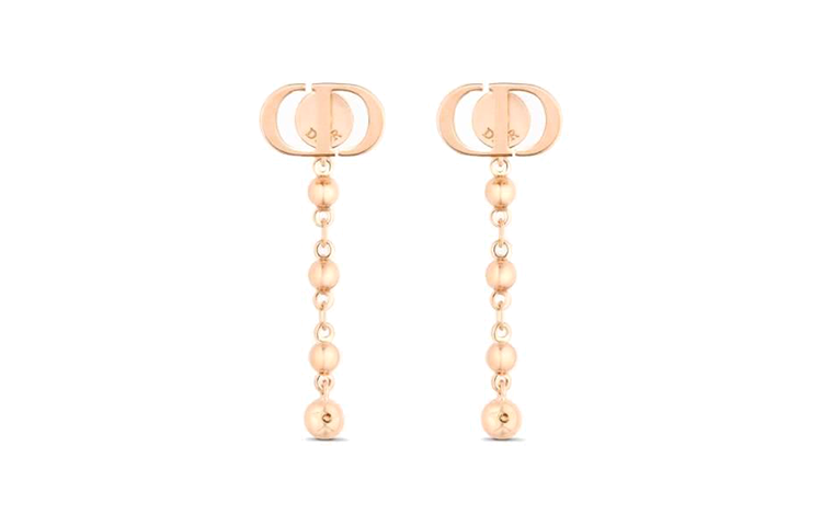 DIOR Metal Earrings Women's Rose Gold
