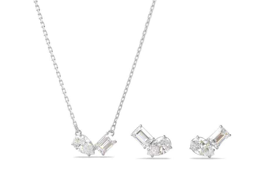 Swarovski Earrings Women's Silver Set