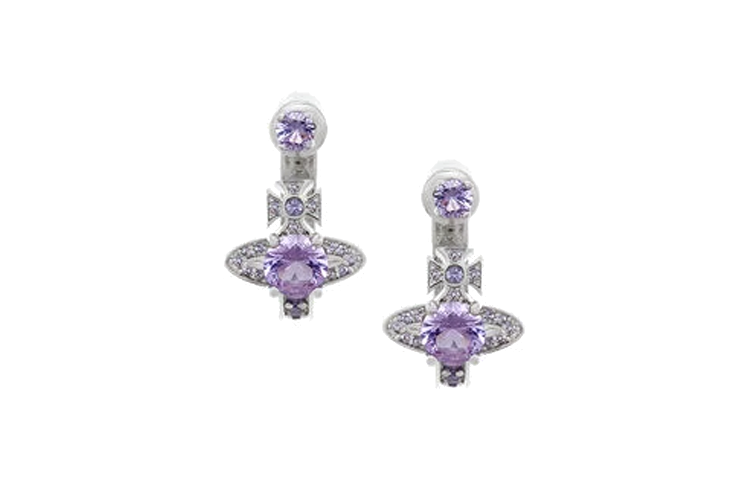 Vivienne Westwood Maitena Brass Earrings Unisex Silver/Purple