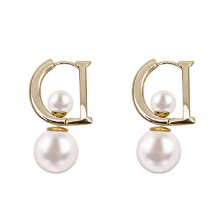 ONEKISS Faux Pearl Gold Plated Copper Earrings Women's