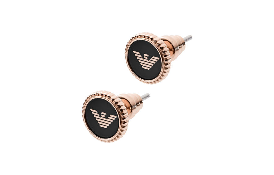 EMPORIO ARMANI Stainless Steel Stud Earrings Women's Rose Gold