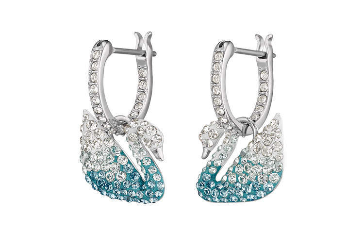 Swarovski Artificial Crystal Earrings Women's Blue