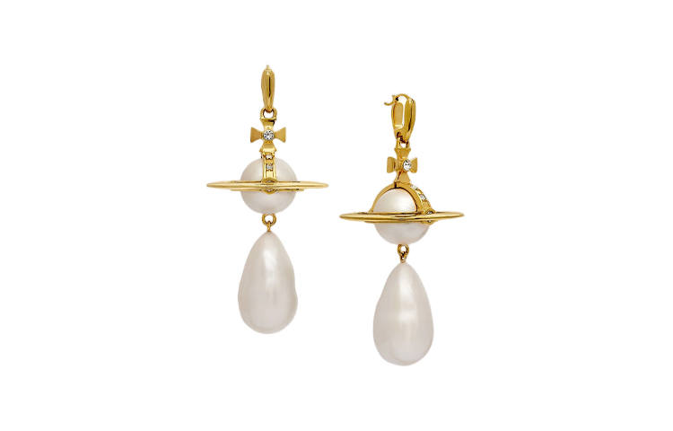 Vivienne Westwood Giant Drop Pearl Orb Earrings