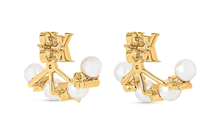 LOUIS VUITTON Lv Minigram Pearls Earrings