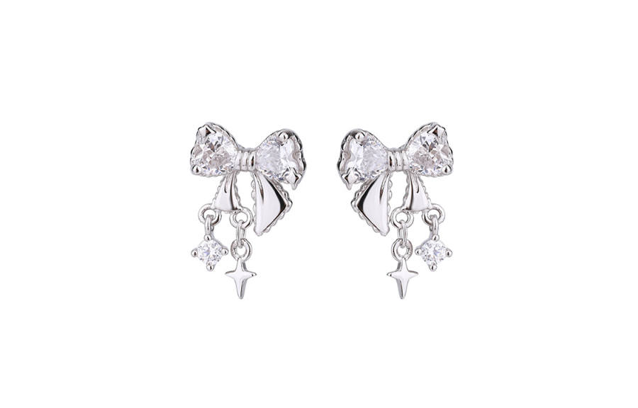 MCK 990 Silver, Synthetic Cubic Zirconia Earrings Women's